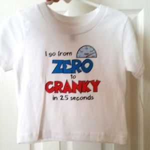 Baby Toddler Size 2 t White T shirt Funny Cranky
